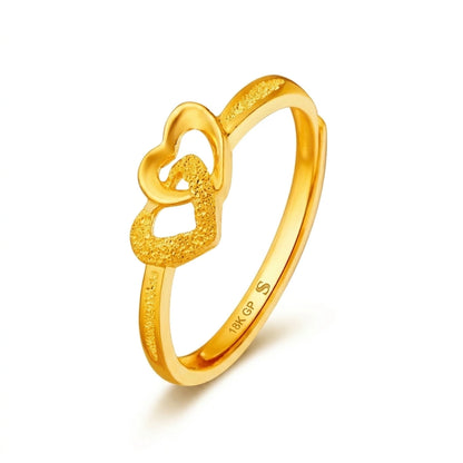 Retro Heart Ring with Gold Plating