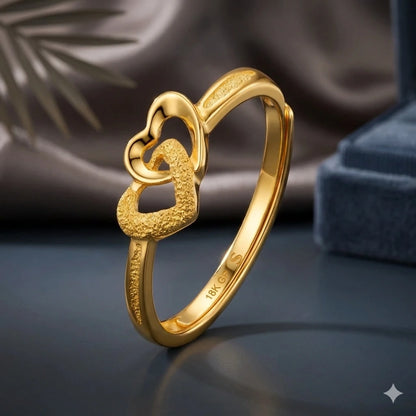 Retro Heart Ring with Gold Plating