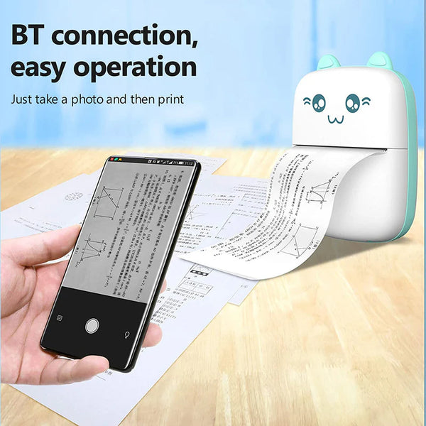 Portable mini pocket printer BT wireless thermal printer for students 
