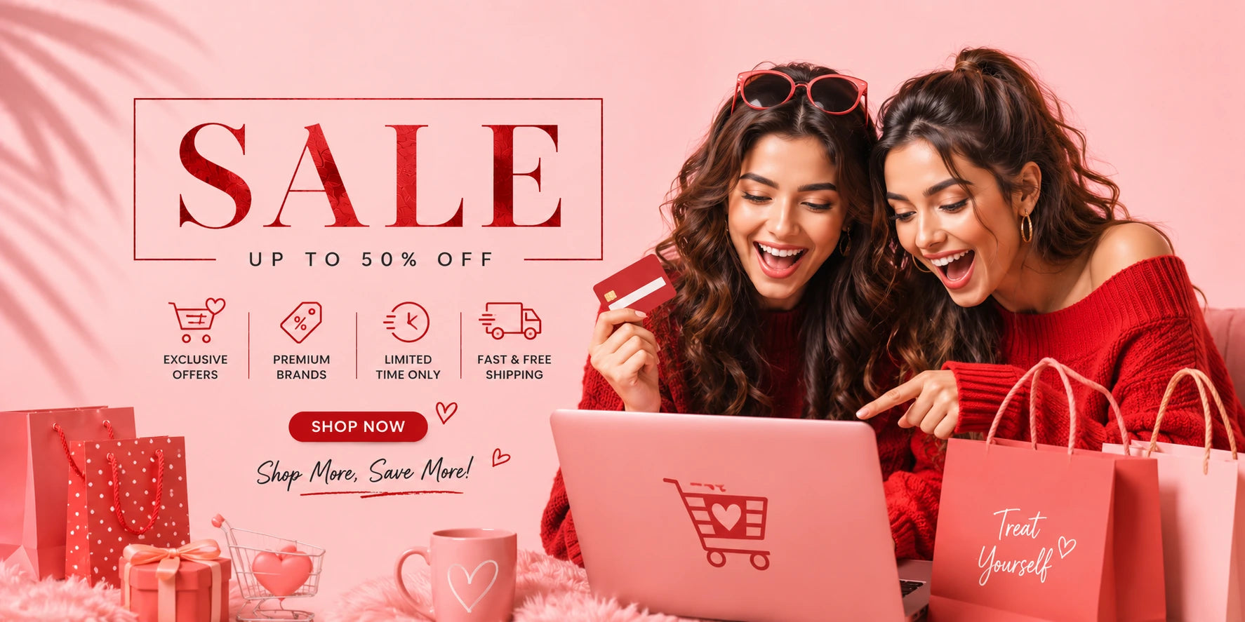 Modern online shopping sale banner for Ounira fashion and lifestyle store UAE